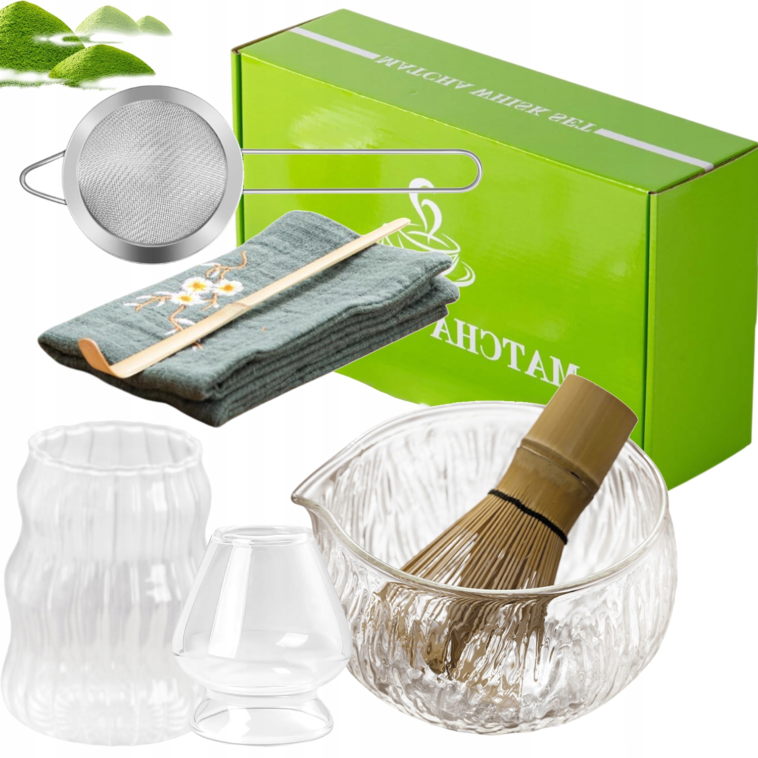 Levně Sada Štětců Na Čaj Podstava Pod Chasen Pro Matchu Keramická 7V1