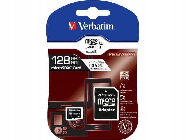 Karta pamięci MicroSDXC Verbatim 128GB Class 10 adapter