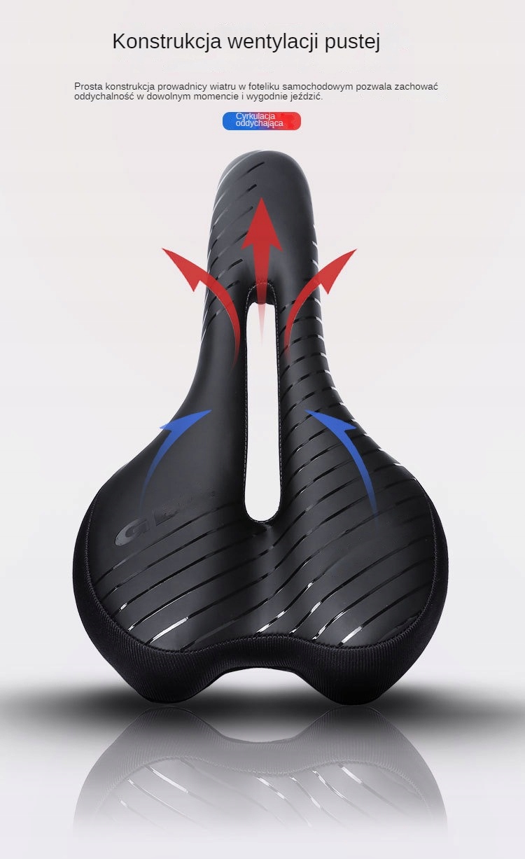 WYGODNE SIODEŁKO ROWEROWE SPORTOWE SIODŁO MIĘKKIE Szerokość 160 mm