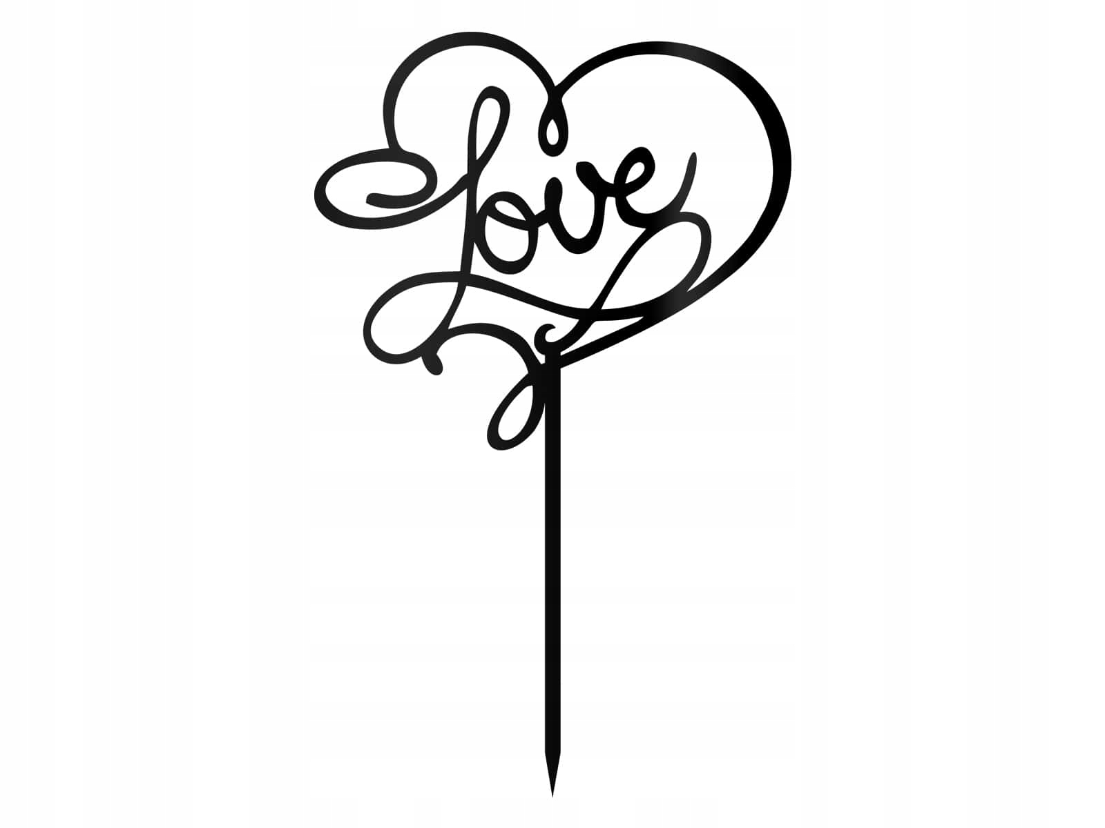 

Topper na tort Love czarny 15x9,5 cm Wesele plexi