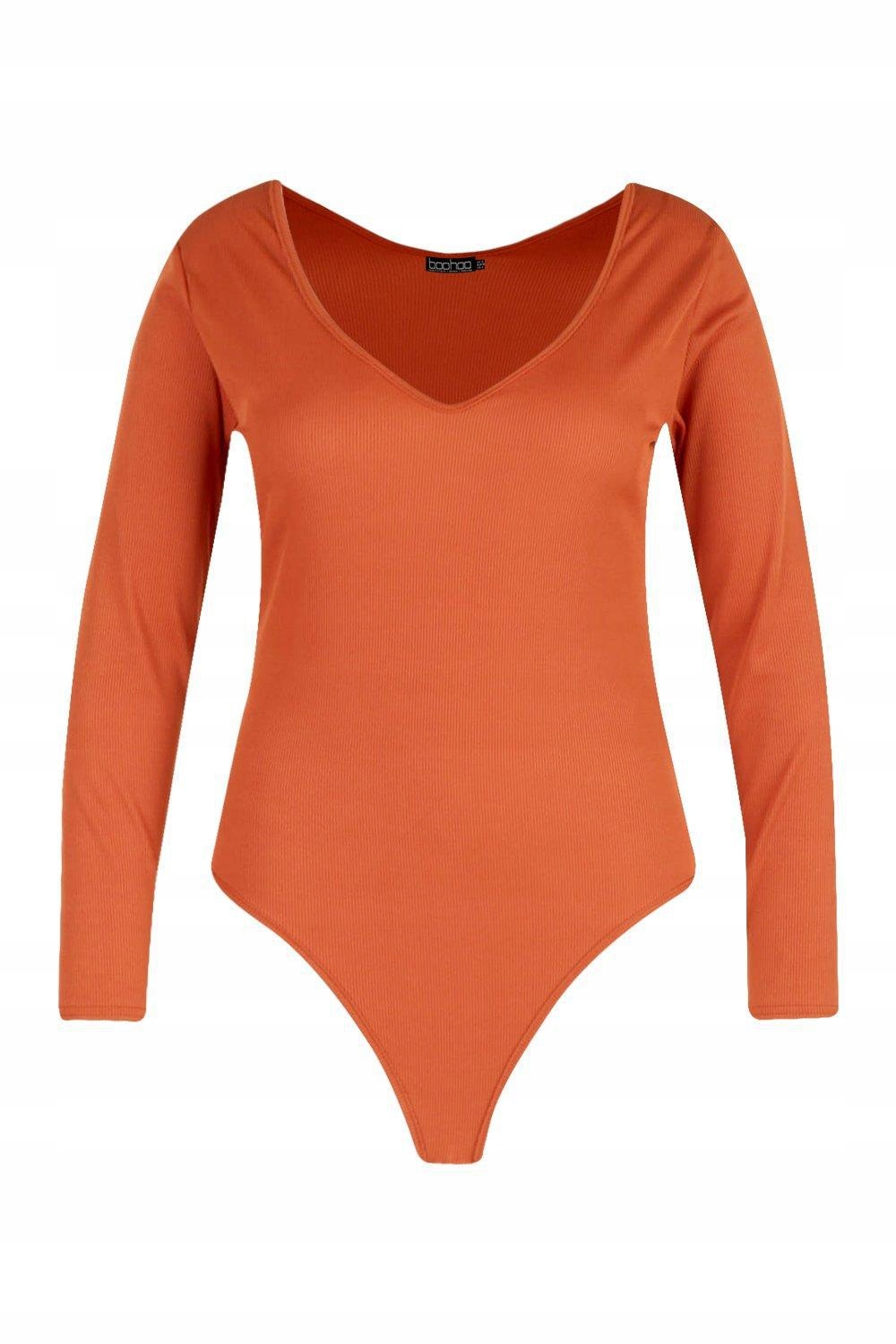 KLASYCZNE CZARNE BODY PRĄŻKOWANE GŁADKIE DŁUGI RĘKAW ZATRZASK BOOHOO 46 Marka Boohoo