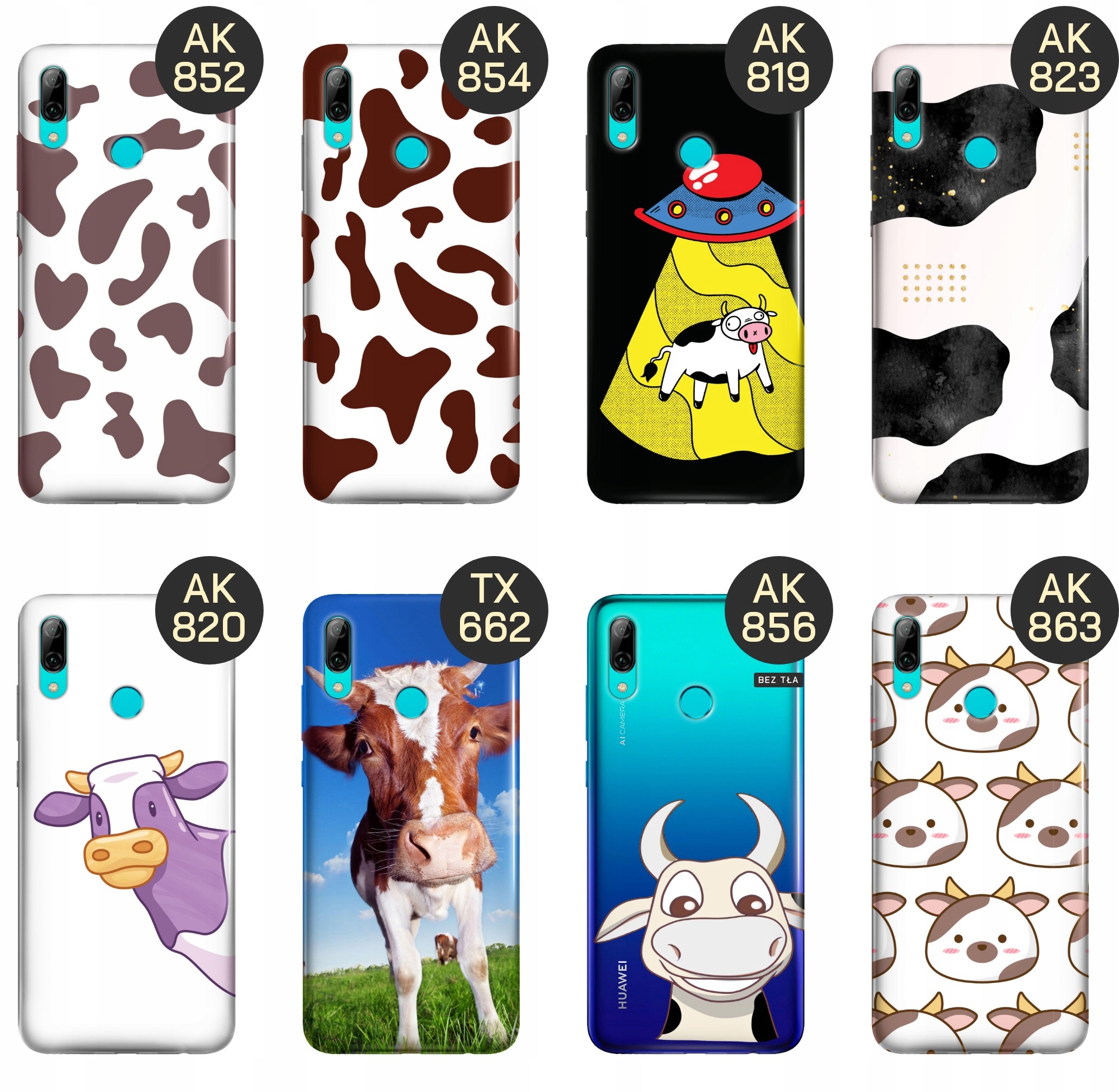 ETUI DO HUAWEI P SMART 2019 WZORY KROWA ŁATY PLAMKI OBUDOWA POKROWIEC CASE Marka Hello Case