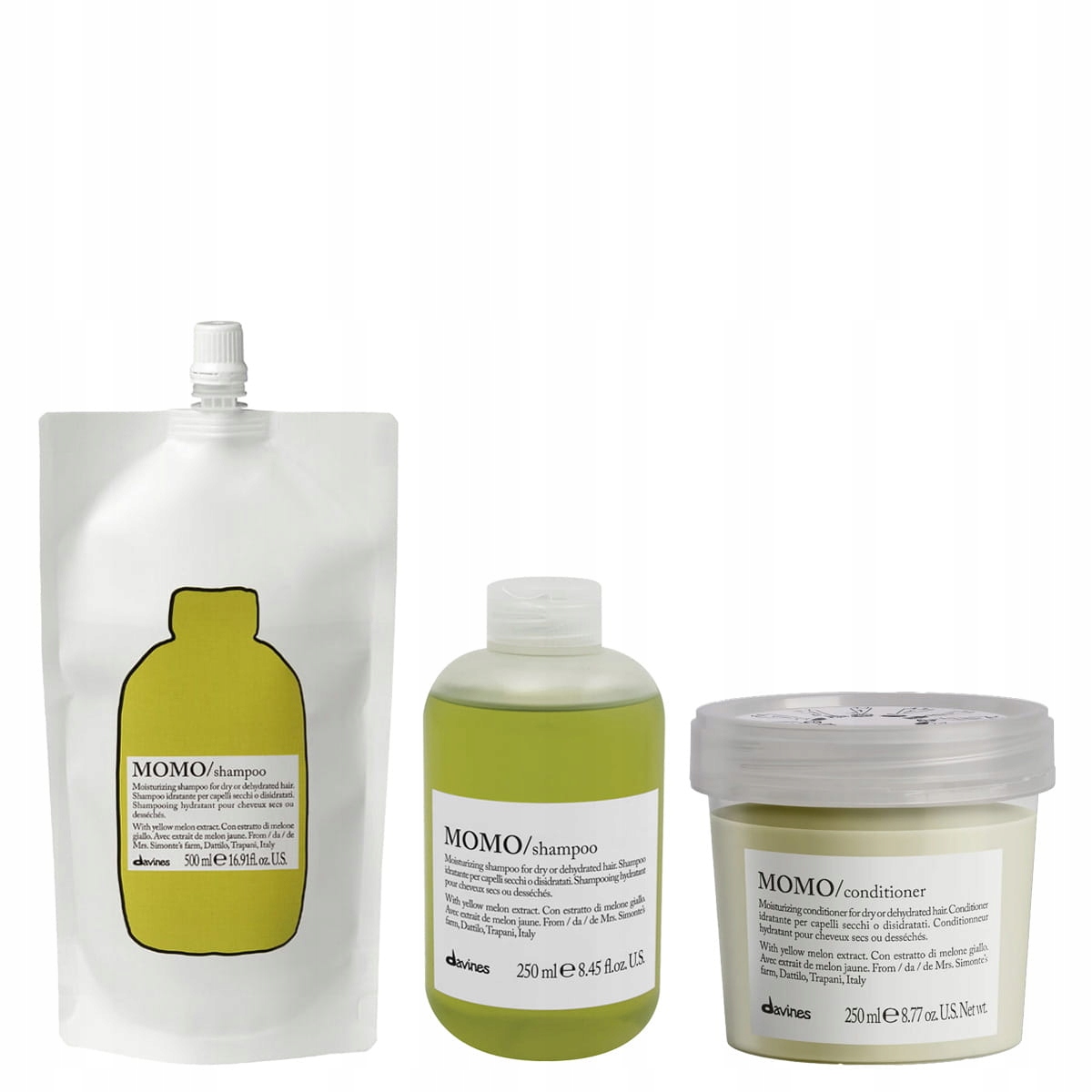 Davines Momo sada dodávající lesk a hydrataci krepatým vlasům