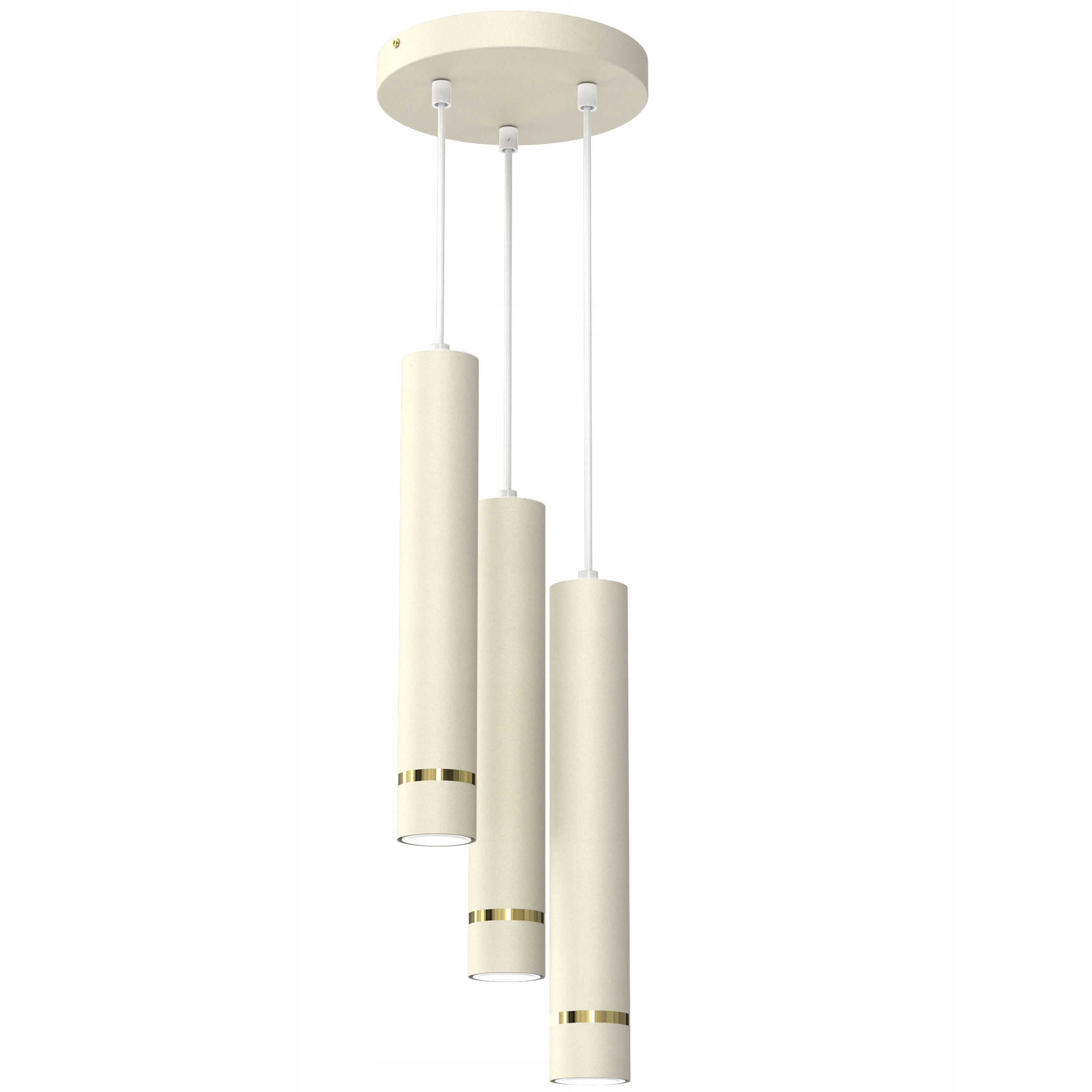 Závěsná Stropní Lampa Tuba Zwis Metal GU10 Led Sopel 3-bodová Kašmír Béžová