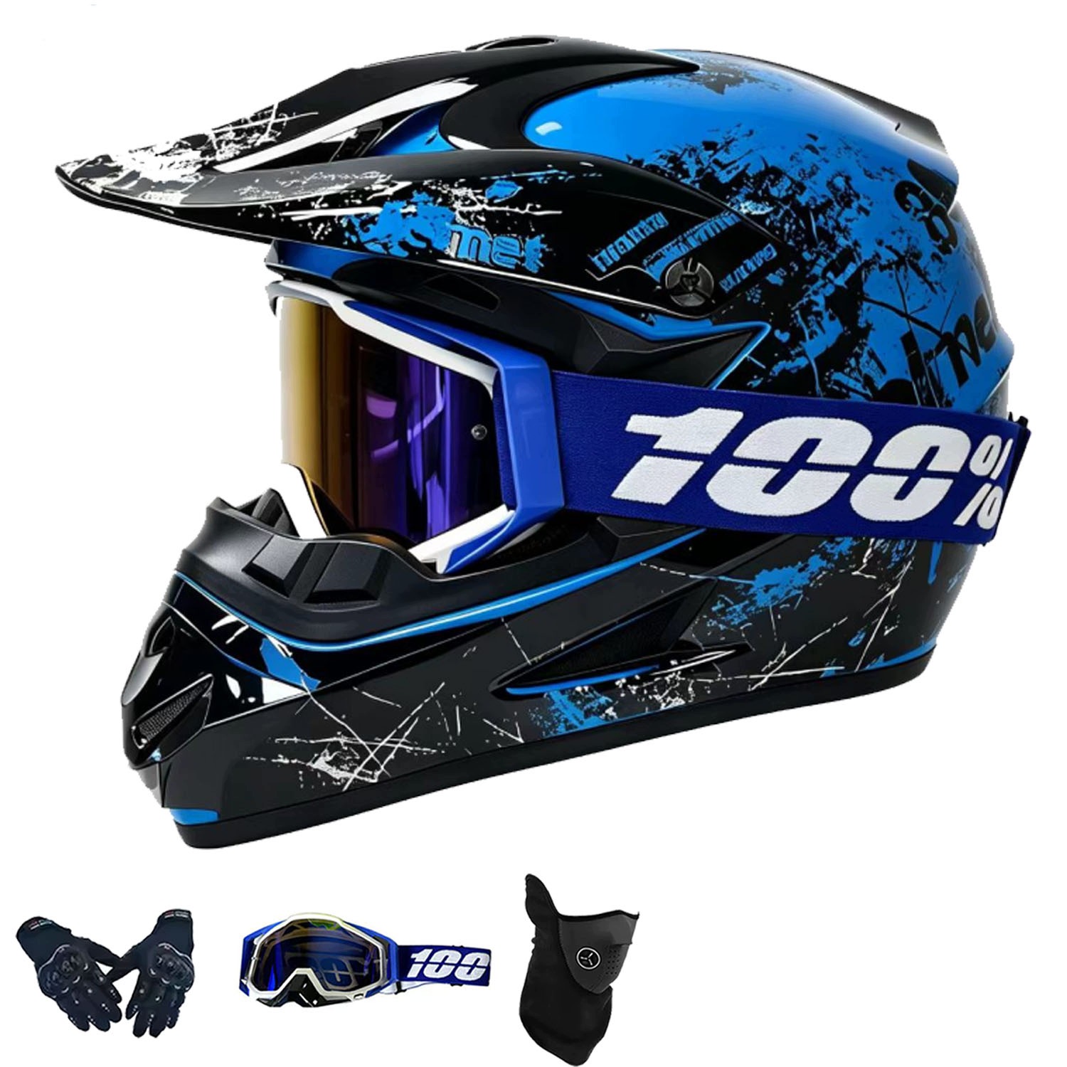 Helma Na Elektrickou Koloběžku Cross Enduro Quad Bmx Helma Brýle Rukavicexl