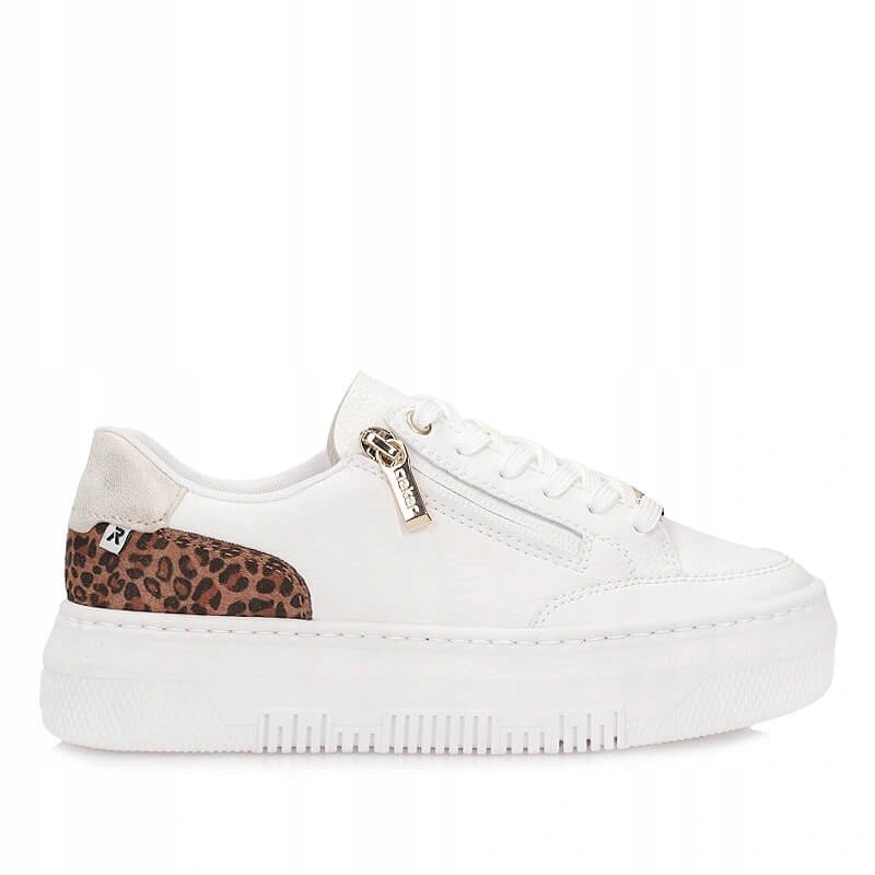 Dámské tenisky Rieker M1900-80 bílé, bílé, šněrovací na platformě