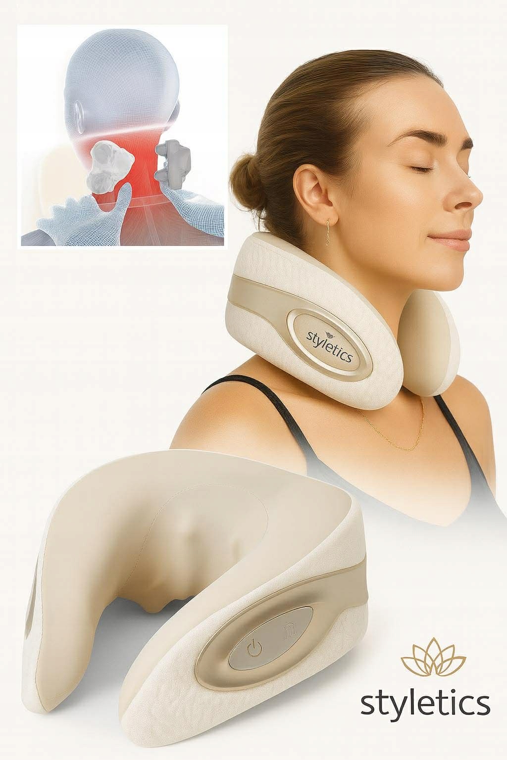 Masażer na szyję kark /relaksujący ugniatający grzanie\ Kołnierz Styletics