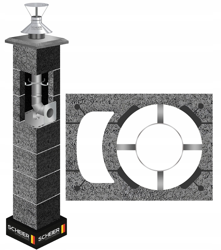 Systémový komínový systém Inox 80 13 m plyn Kw turbo vložka ocel 36x50