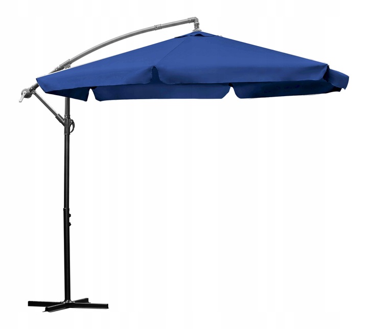 Záhradný Slnečník s výložníkom, regulácia výšky, granát 350 cm, skladací