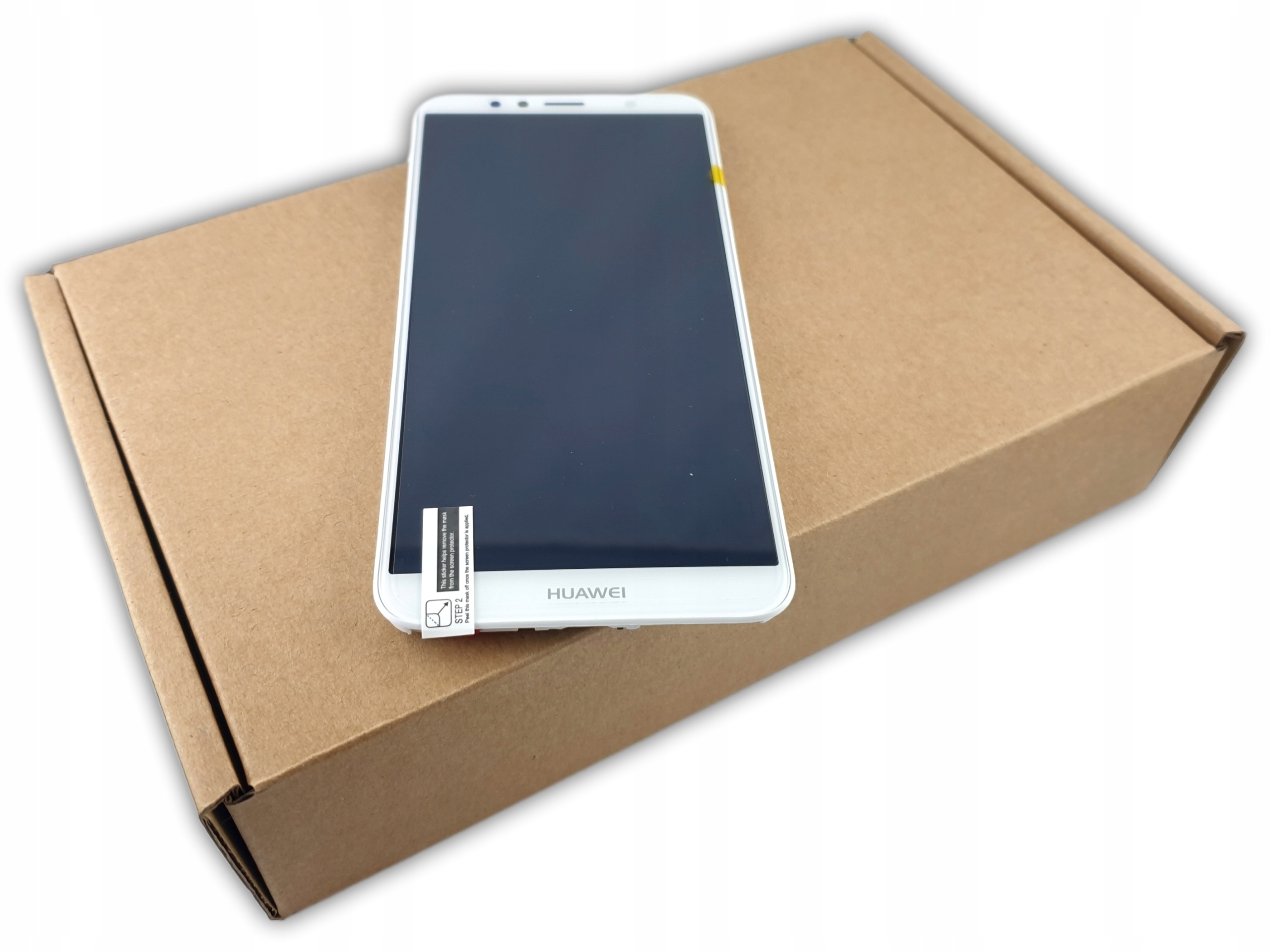 Huawei Y6 2018 ATU-L21 Oryginalna Matryca Panel Ekran Dotykowy Ramka Biała