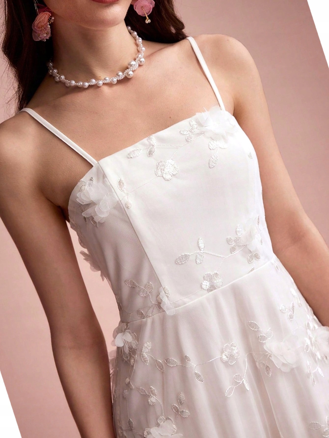 Šaty Maksi s květy 3D rozevřená, tylová, texturovaná, velikost L 40