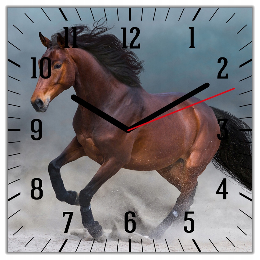 

Zegar Ścienny Szklany Koń