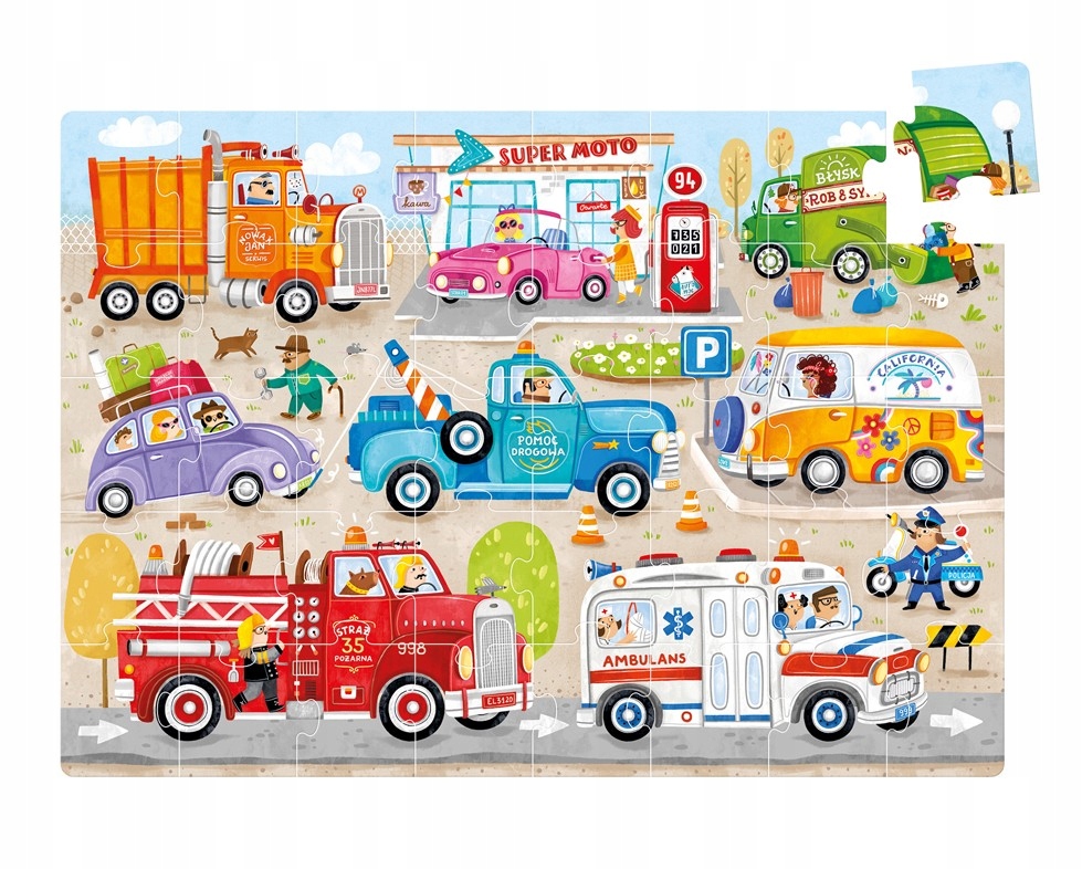 Puzzle CzuCzu Auta 40 elementów Moto Puzzle 32178 Kod producenta 32178