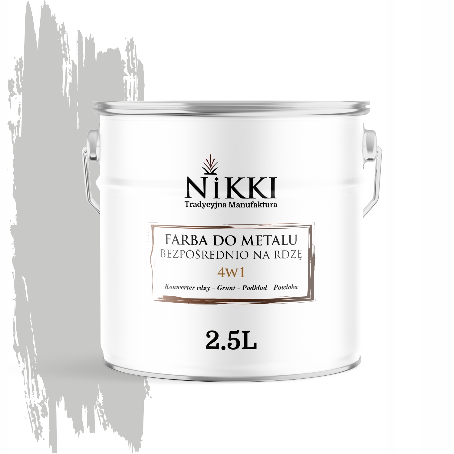 Farba Na Kov Priamo Na Hrdzu 4v1 Pozinkovaná Sivá Mliečna Ral 7047 Mat 2,5L