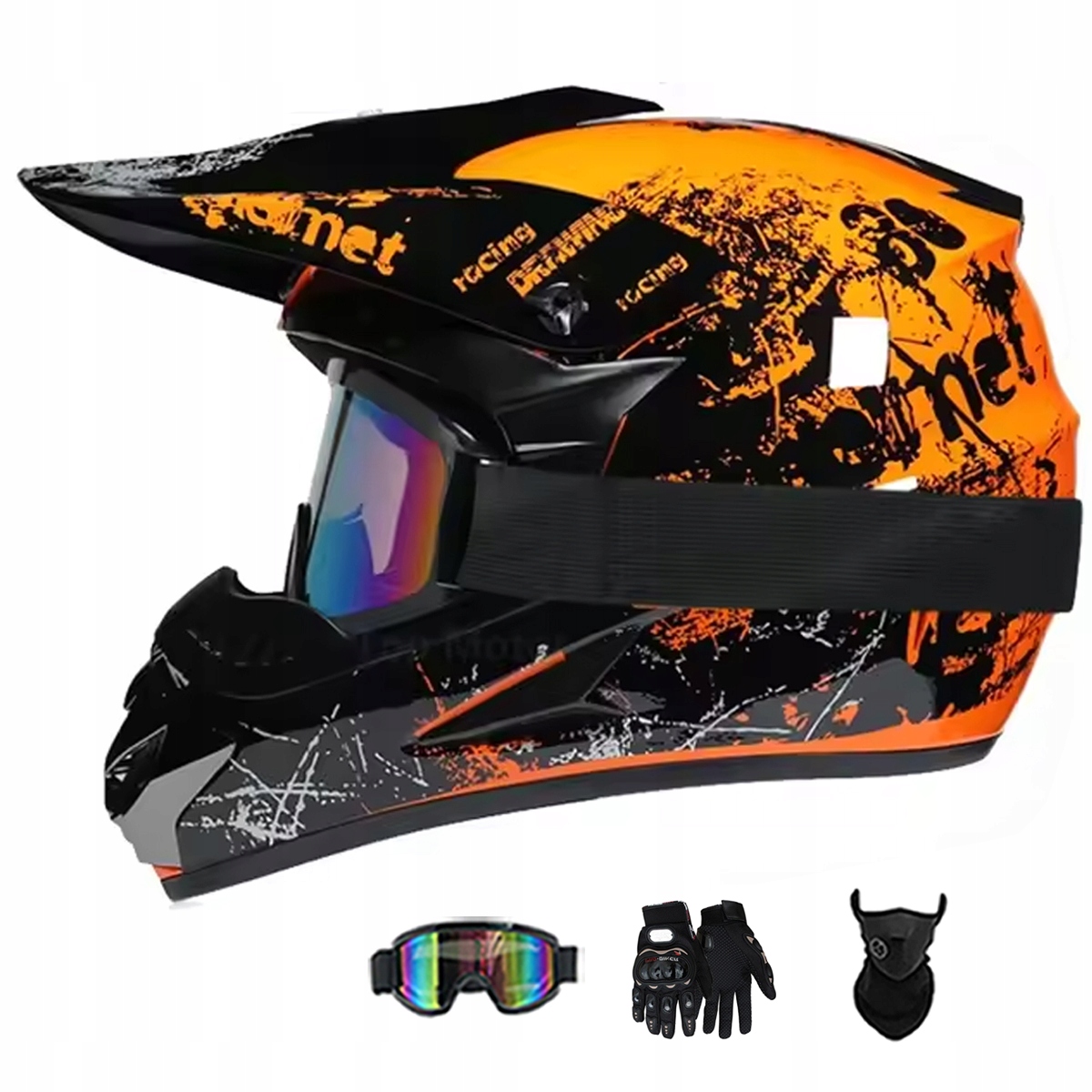 Motocyklová Přilba Lehká Enduro Quada Brýle Rukavice Maska XL