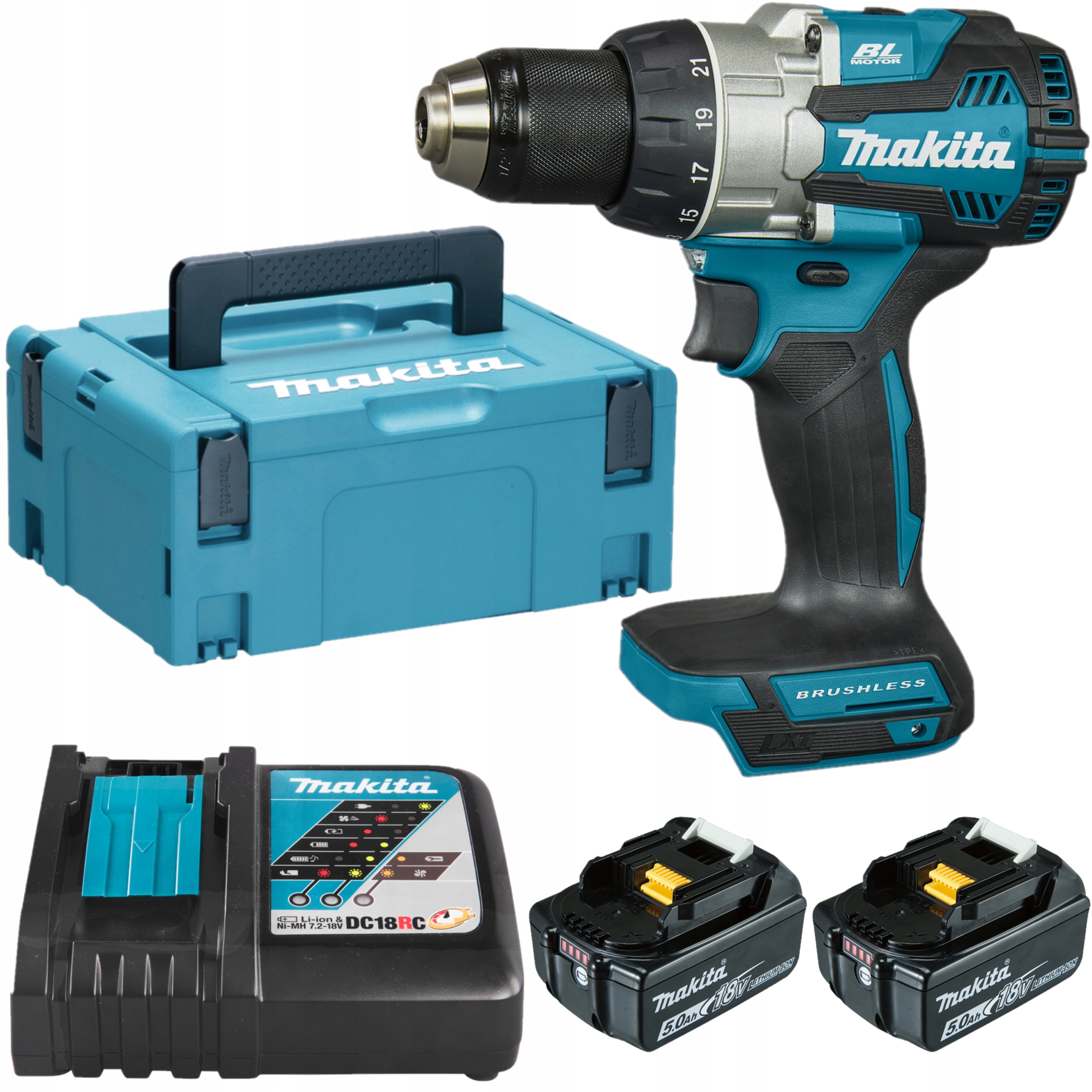 Makita DDF489RTJ Akumulátorová Aku Vrtačka 18V 2x5Ah 73Nm 13MM