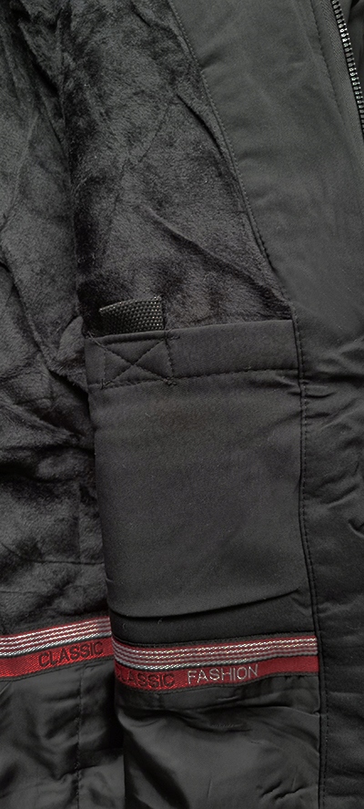 CIEPŁA KURTKA MĘSKA SOFTSHELL FUTERKO 5000 ZIMOWA KAPTUR CZARNA rozmiar XL Długość do bioder