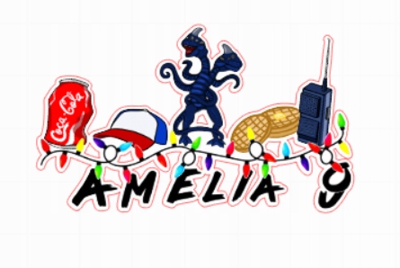 

Topper do tortu stranger things z imieniem i cyfrą