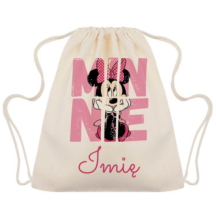 Worek EKO Plecak Na Prezent BAJKOWE MINNIE IMIĘ