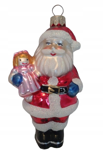 

Bombki Szklane Mikołaj z lalką 10cm