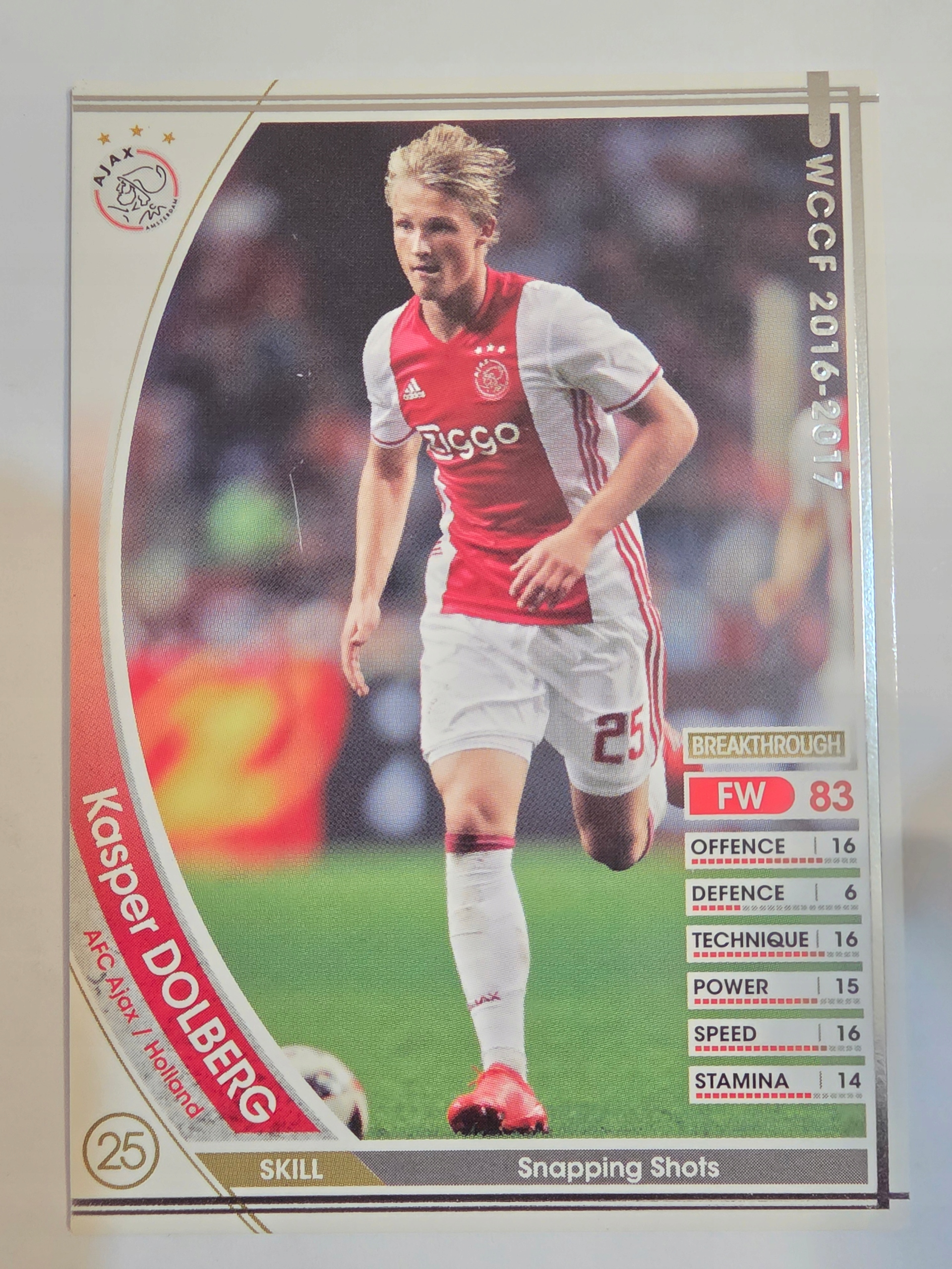 2016-17 Panini Wccf Kasper Dolberg Ajax /a