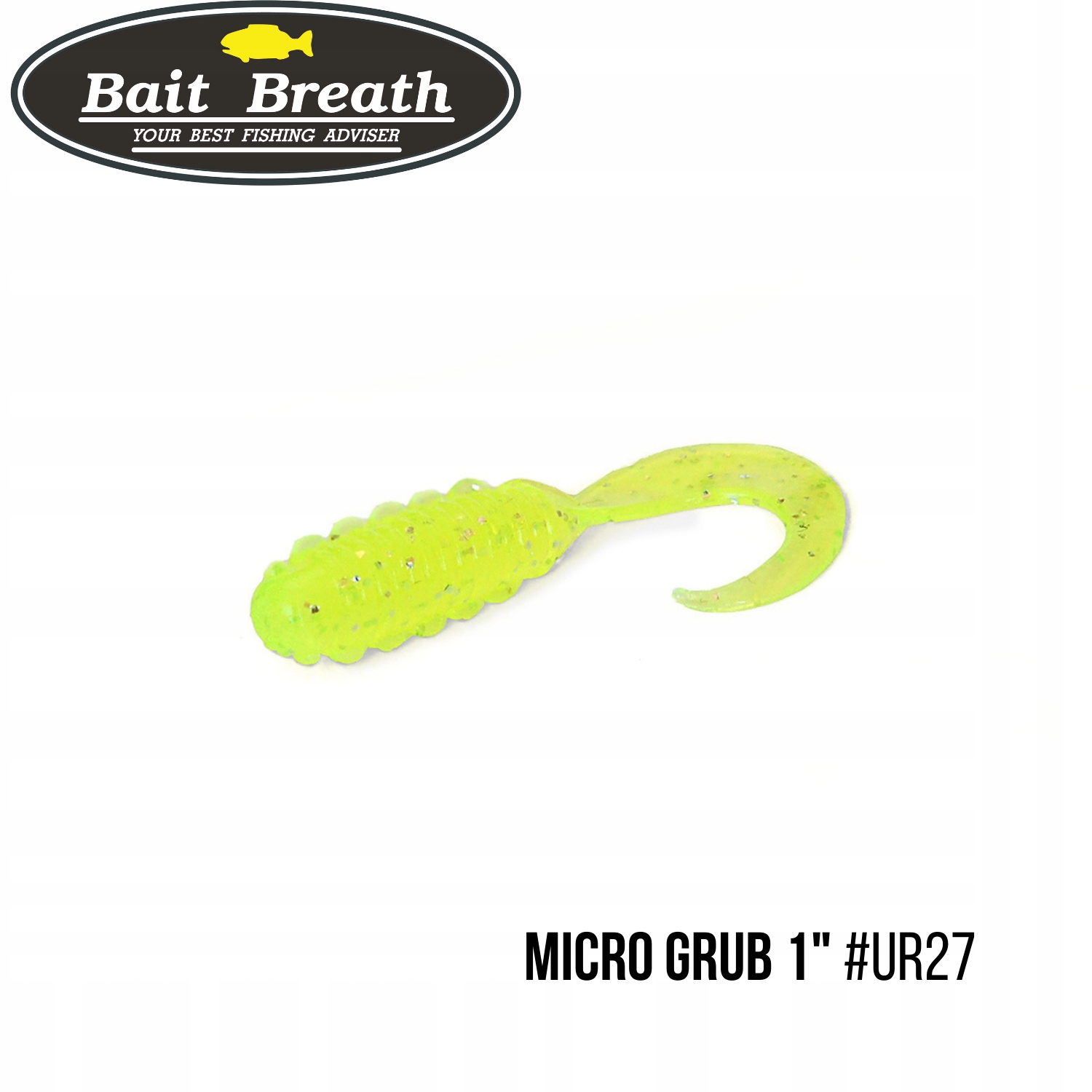 Przynęta miękka Bait Breath Micro Grub 1" #Ur27 Chartreuse/silver (15 szt)