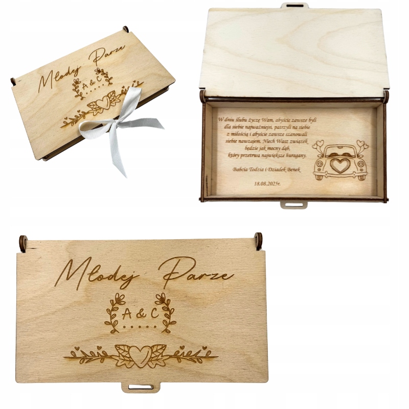 PUDEŁKO KOPERTA NA PIENIĄDZE ŚLUB WESELE ŻYCZENIA ŚLUBNE PAMIĄTKA PREZENT