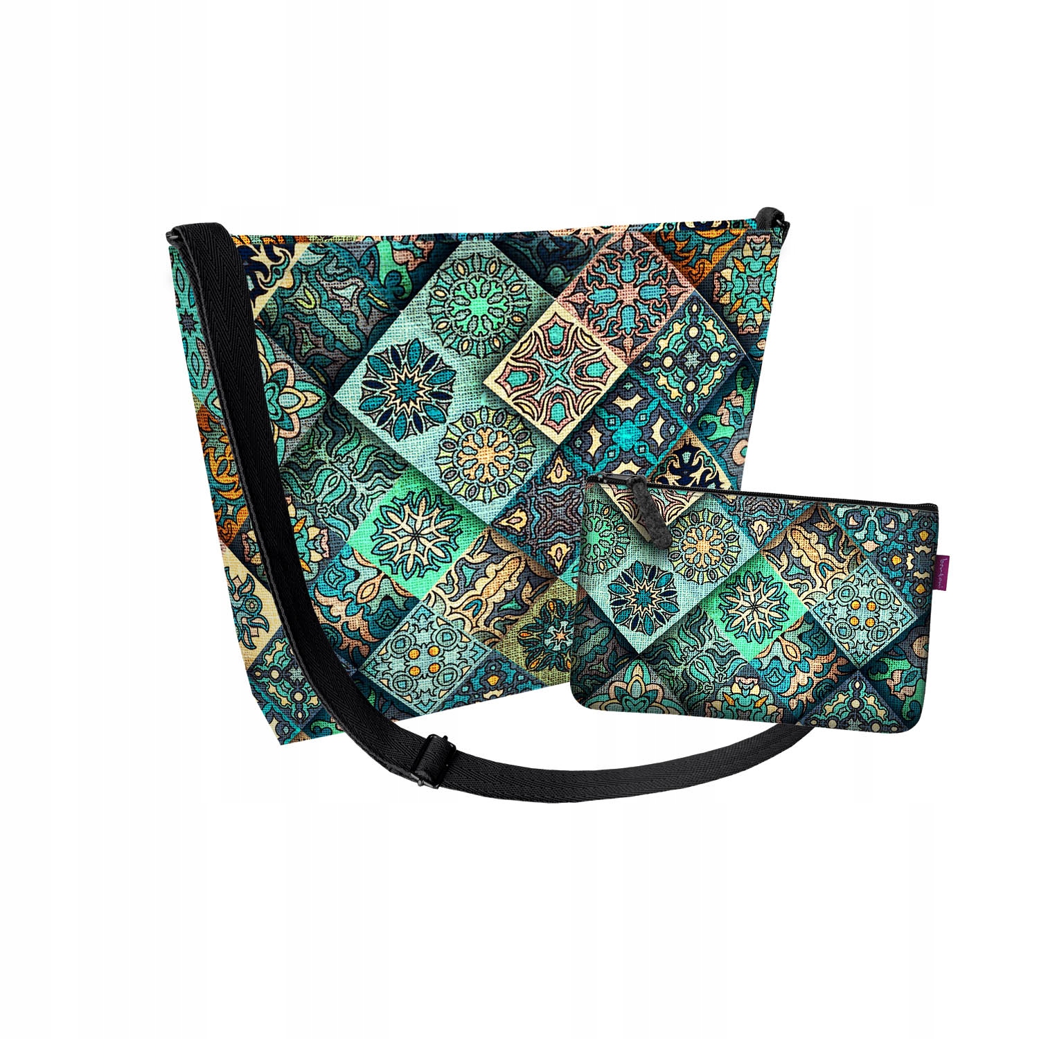 Kabelka přes rameno Bertoni A4 přes rameno, sada s kosmetickou taštičkou Samba Estera