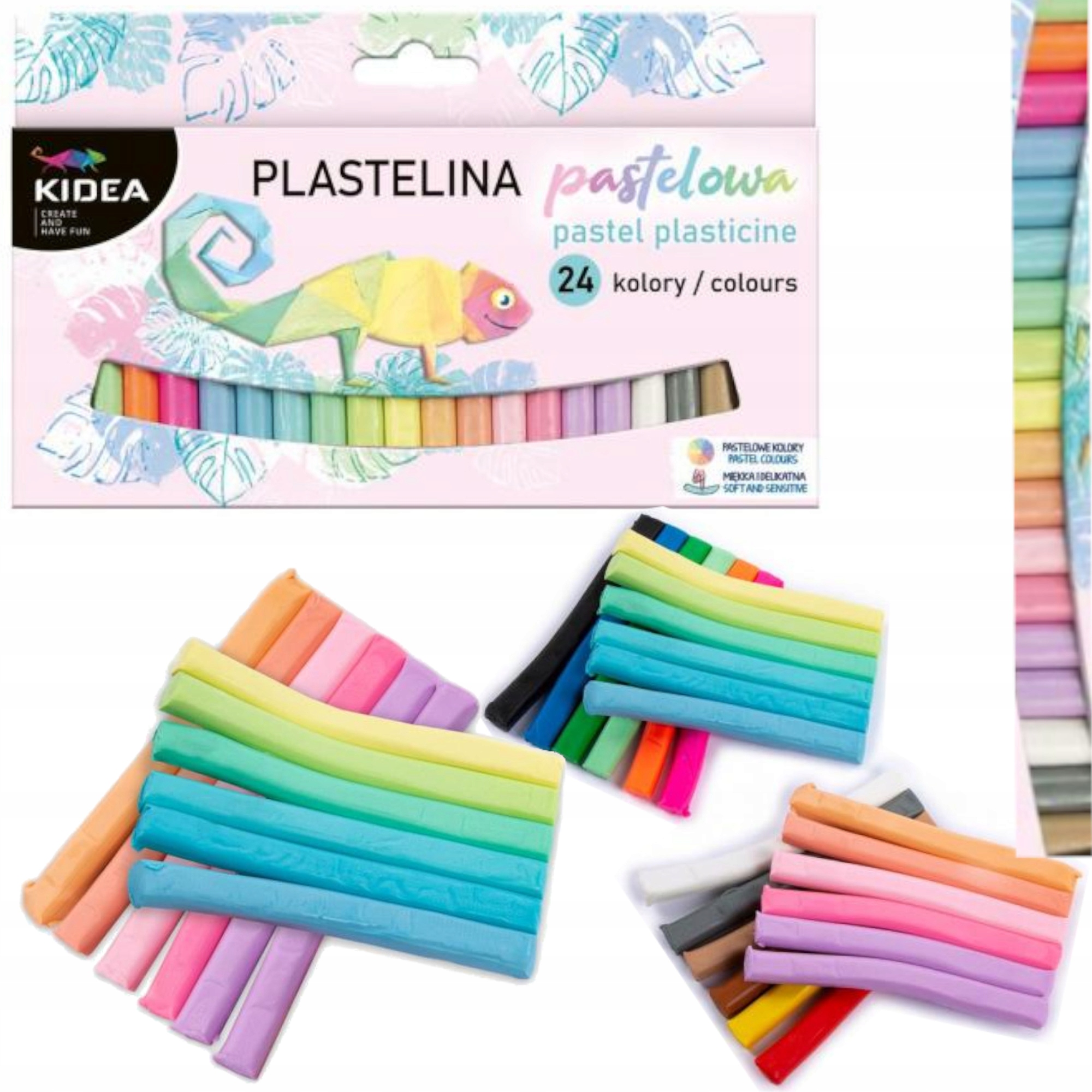 

Zestaw x 24 szt. Plastelina Szkolna Pastel Kidea