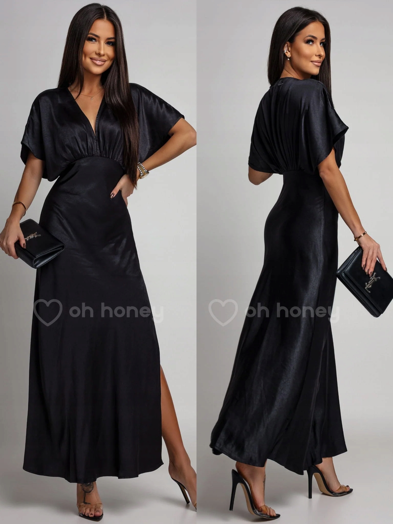 Šaty s rozparkem Černá Lumia M