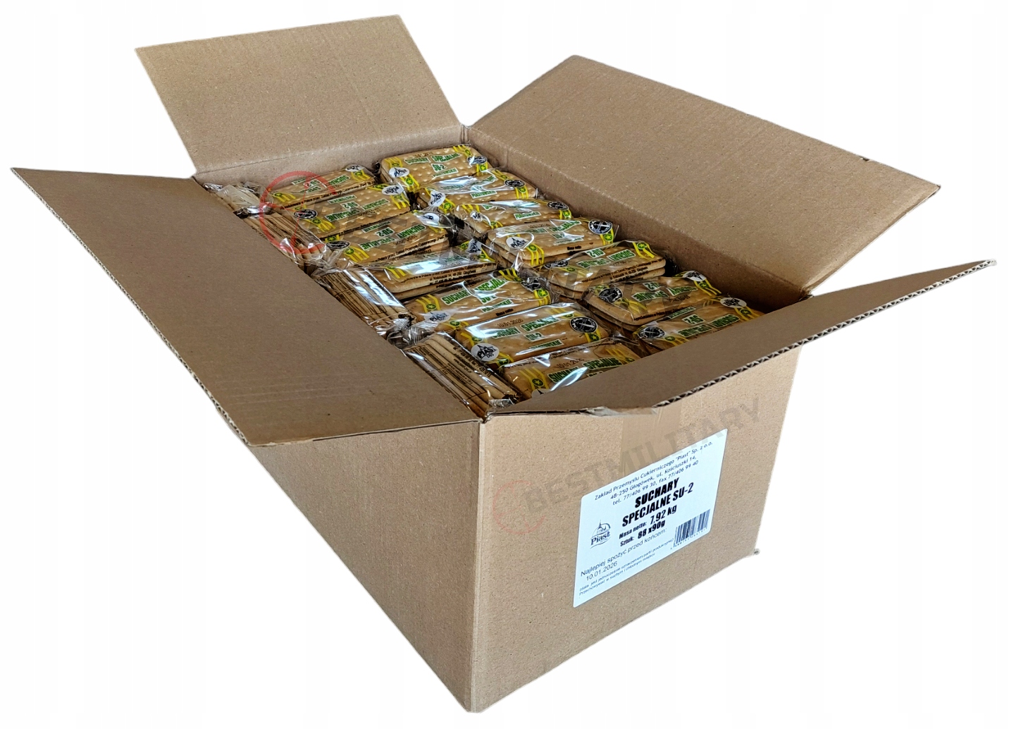 88 szt. Suchary Wojskowe SU-2 90g karton 7,92kg