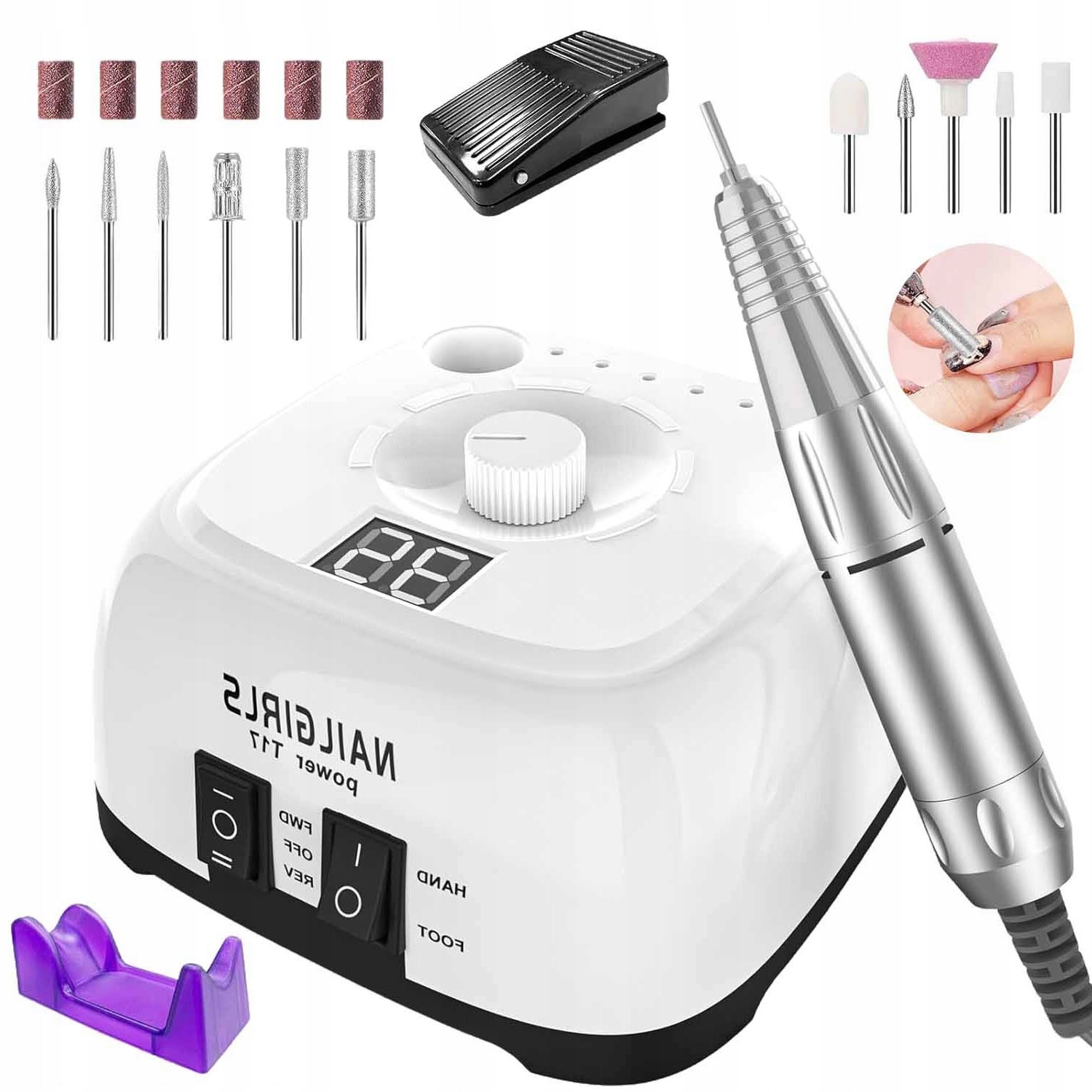 Sada Bruska Na Nehty Manikúra Pedikúra Silná Profesionální Frézy