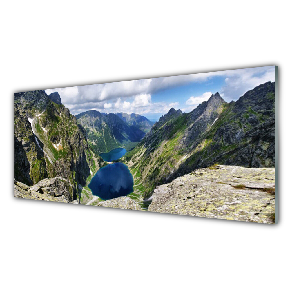 

Fotoobraz akryl 125x50 Góry Dolina Jeziora Szczyty