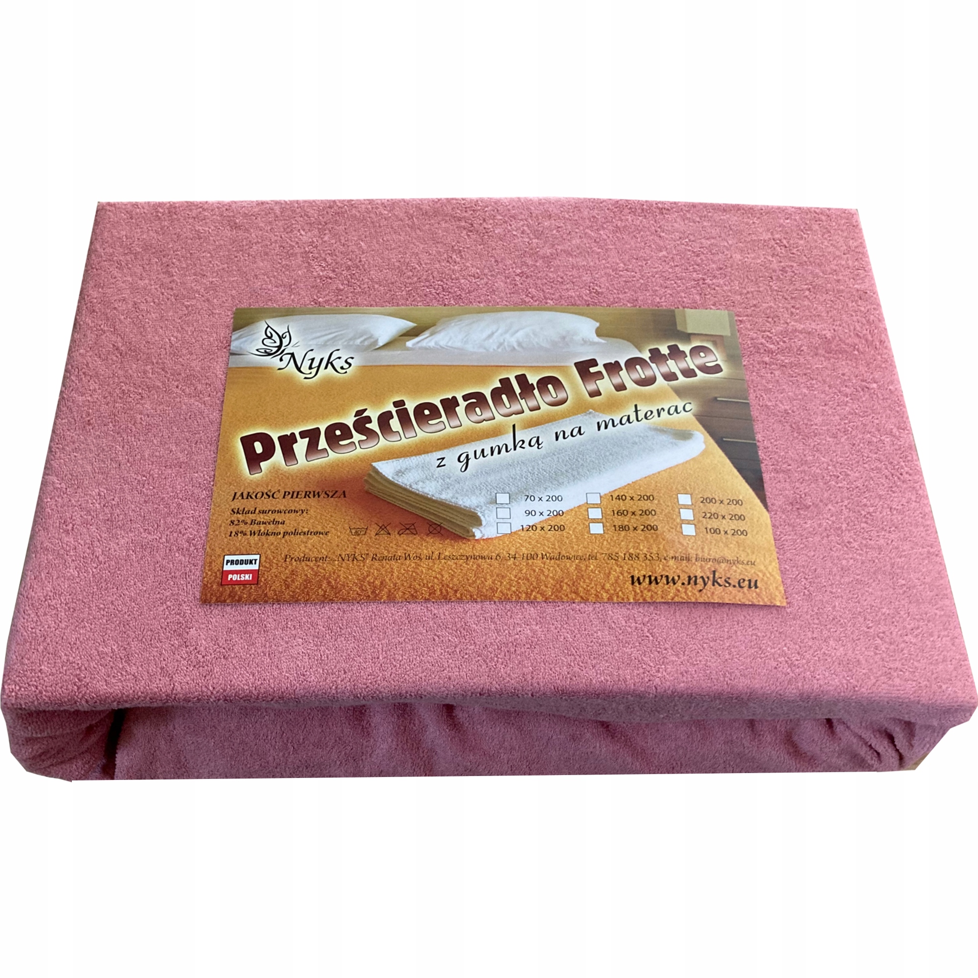 

Prześcieradło 80x190 frotte z gumką 08