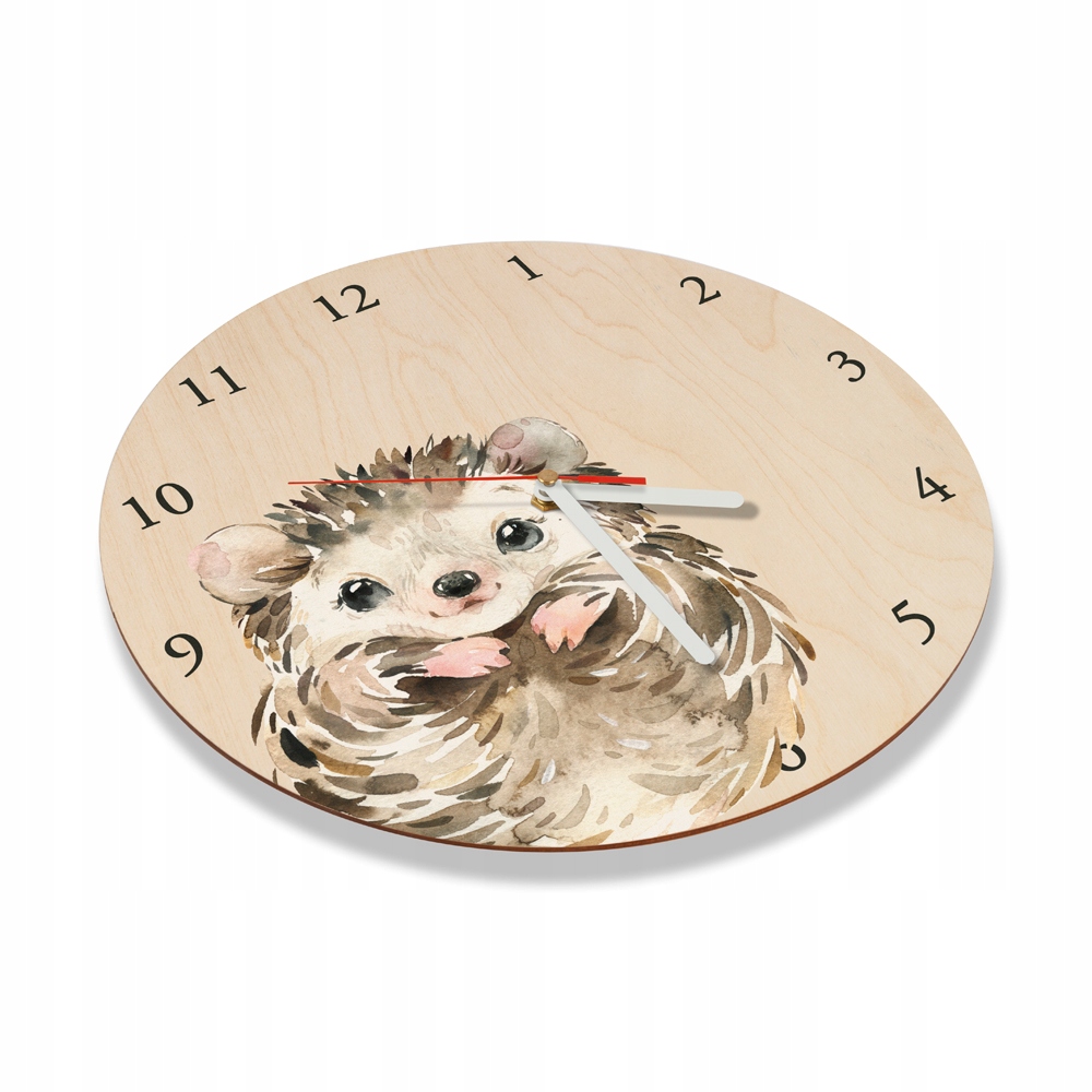 CICHY Zegar ścienny do pokoju dziecka jeż 1 cyfry Marka inna