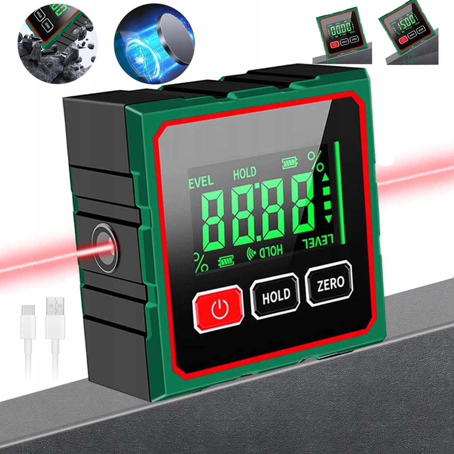 Digitální LCD Úhloměr S Magnetem, Úhloměr, Elektronická Vodováha
