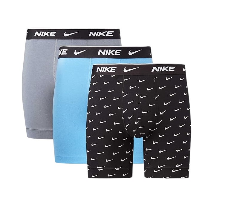 Nike Pánské Boxerky Boxer Brief 3P Černé/šedé/modré vel. L