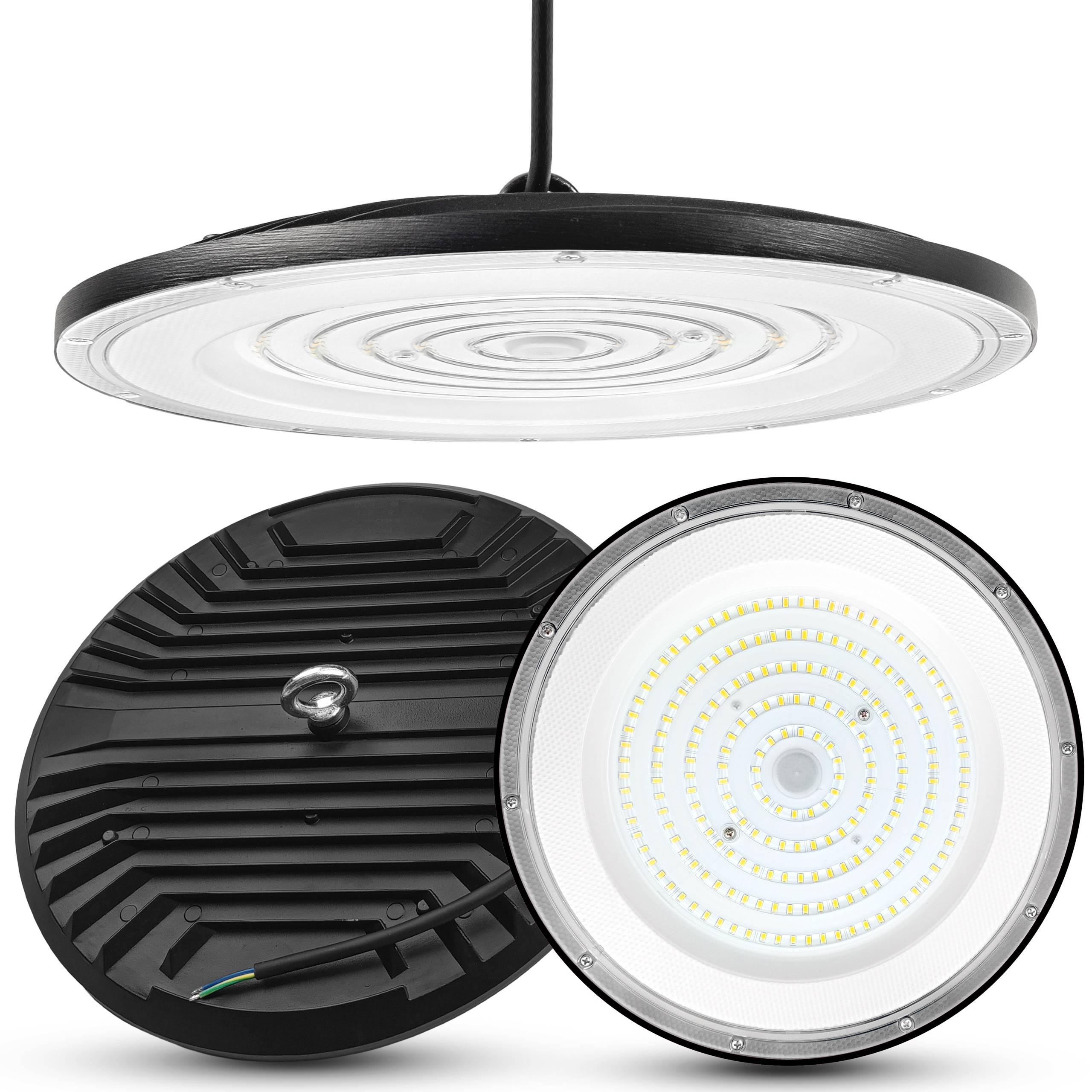 Závěsná průmyslová hermetická Led lampa Ufo IP65 HighBay 150W 22500lm