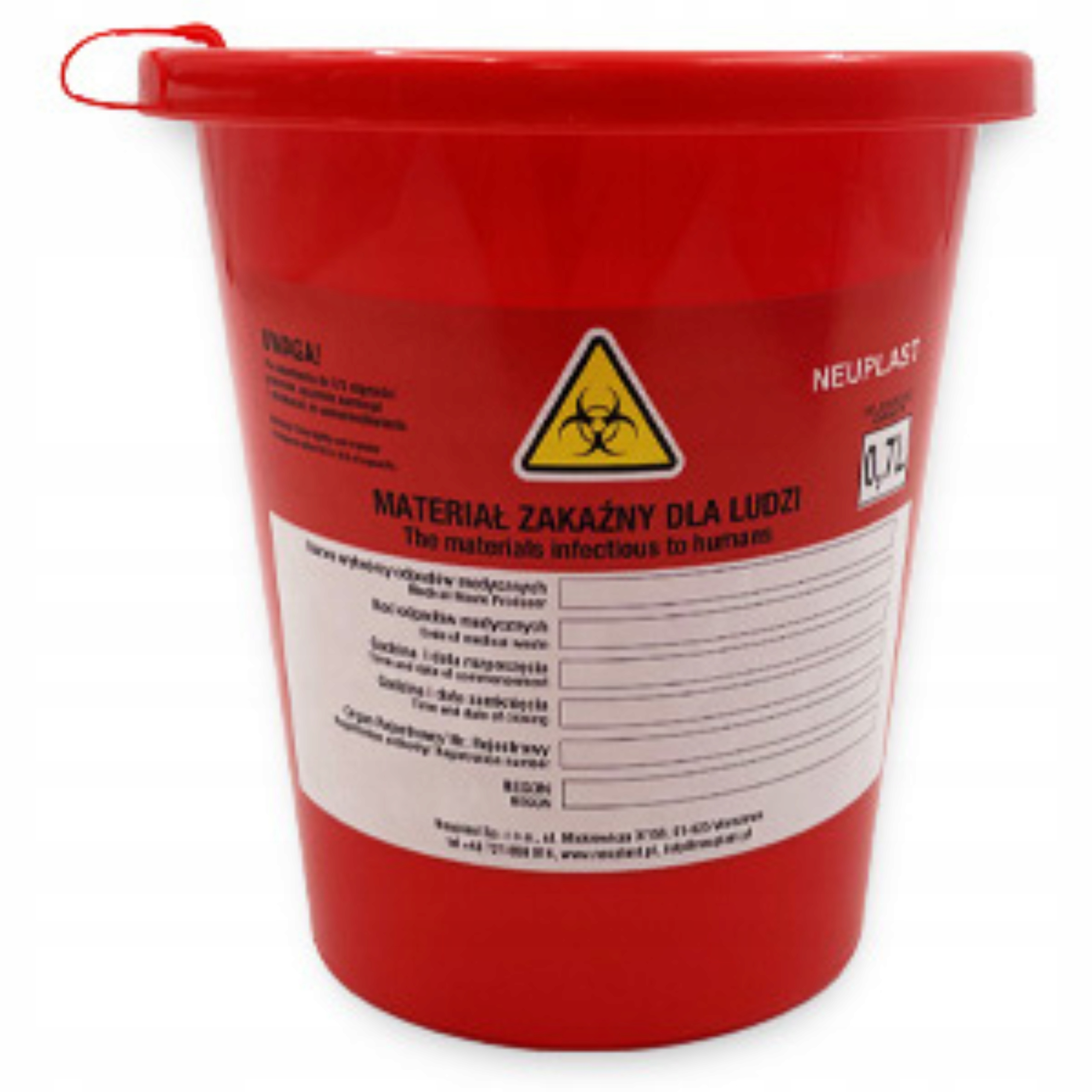 

Pojemnik Na Odpady Medyczne Igły Neuplast 0,7L