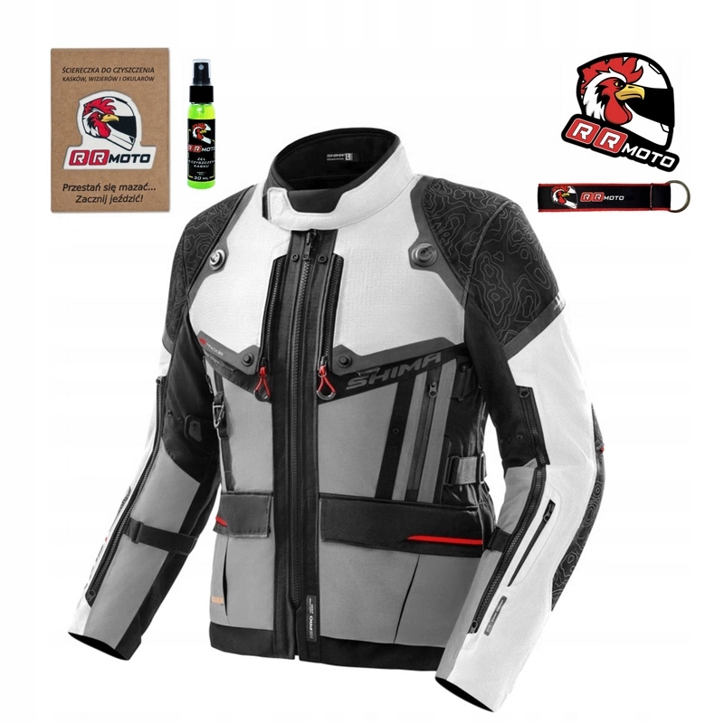Shima Tracker Adv Light Grey Aa Motocyklová bunda Touring 3W Cordura