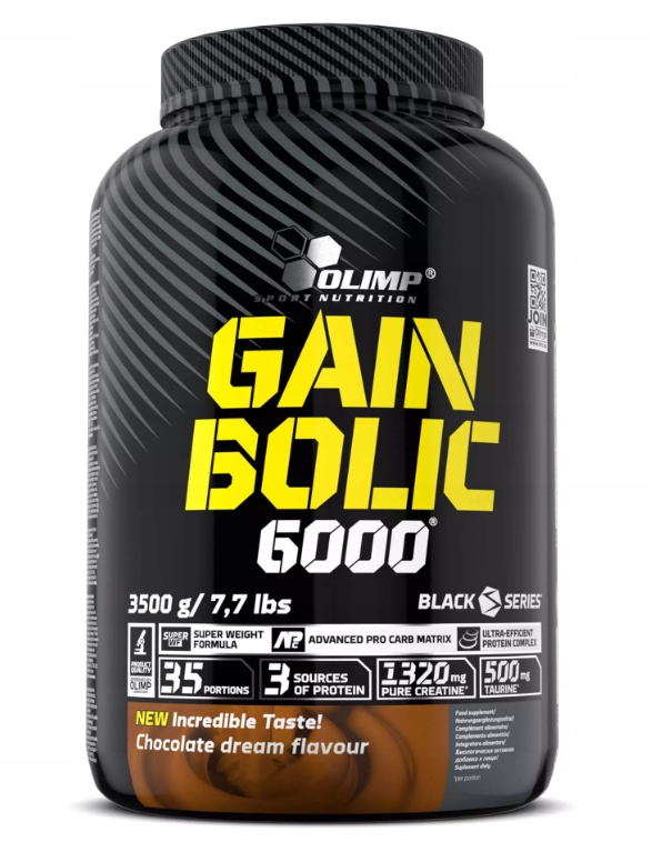 Olimp Gain Bolic 6000 3500g Čokoláda Gainer Masa Protein Bílkoviny