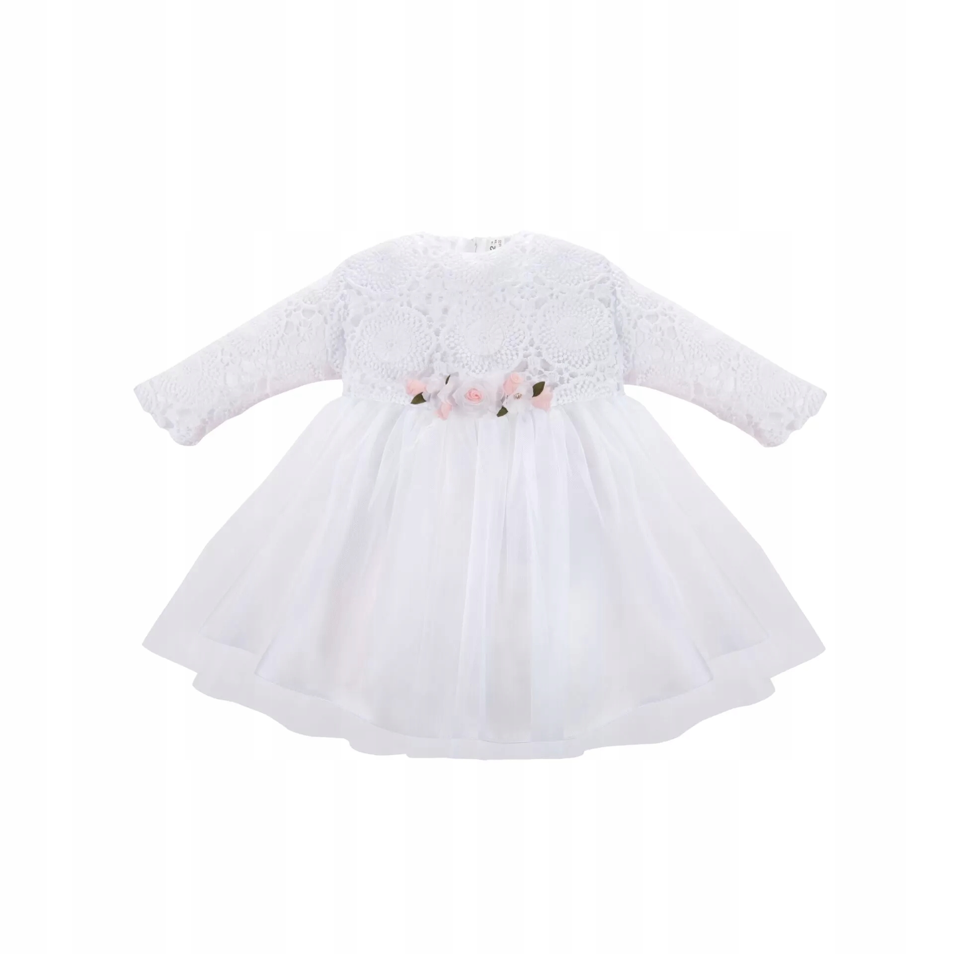 SUKIENKA KAROLINKA BIAŁA Z DŁUGIM RĘKAWEM - 80 Kolor biały