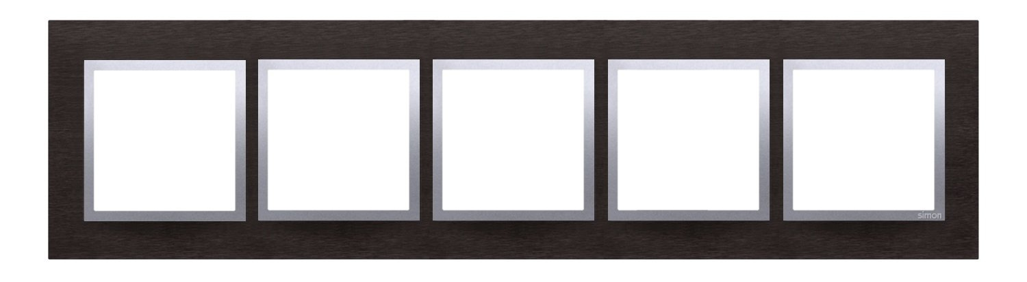 Kontakt Simon 54 Rámček 5-hranný kovový Úroveň Vertikálny Inox Yin