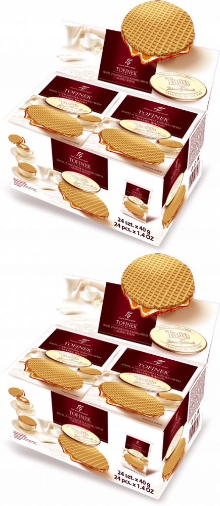Wafel Tofinek Tago z nadzieniem karmelowym 48 szt