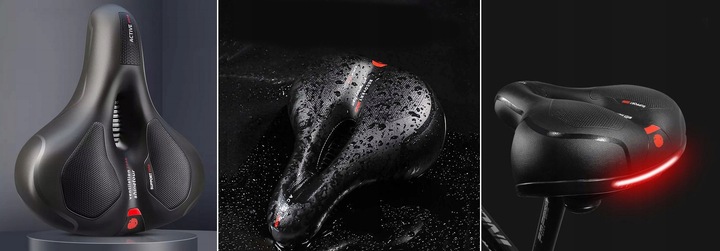 WYGODNE SIODEŁKO ROWEROWE ŻELOWE MIEJSKIE SPORTOWE ELASTYCZNA PIANKA Długość 250 mm