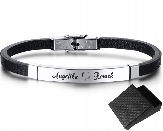 

Bransoletka Skórzana z Grawerem minimalistyczna