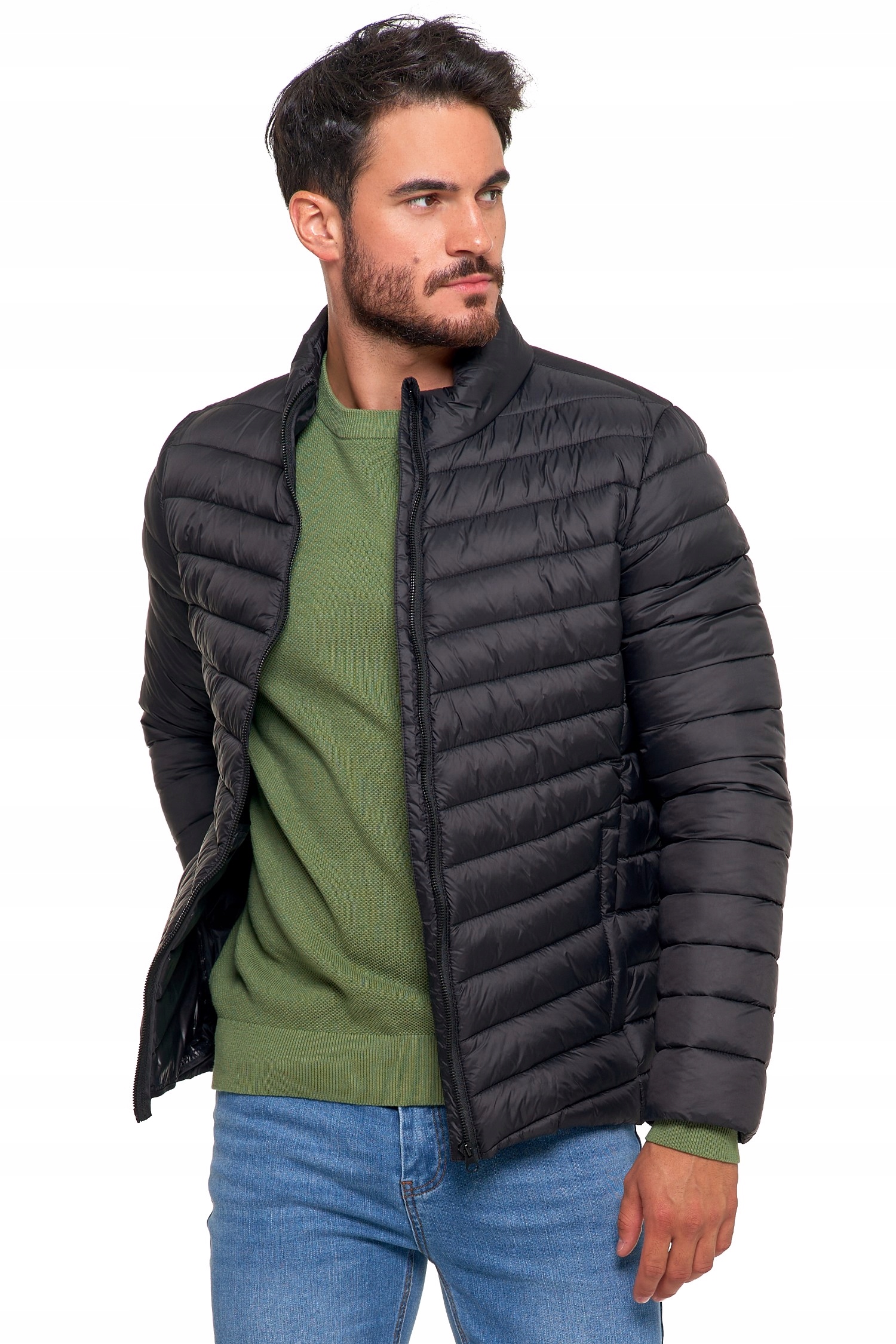 KURTKA MĘSKA PIKOWANA PUCHOWA PRZEJŚCIOWA MODNA BEZ KAPTURA WIOSNA MORAJ XL Marka Moraj