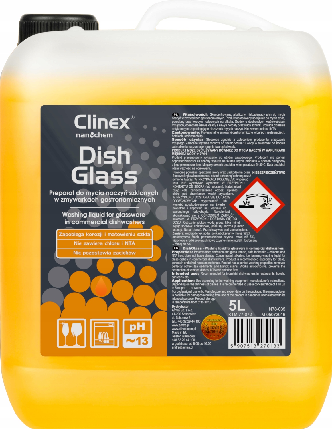 

Clinex DishGlass do zmywarek, naczyń szklanych 5L