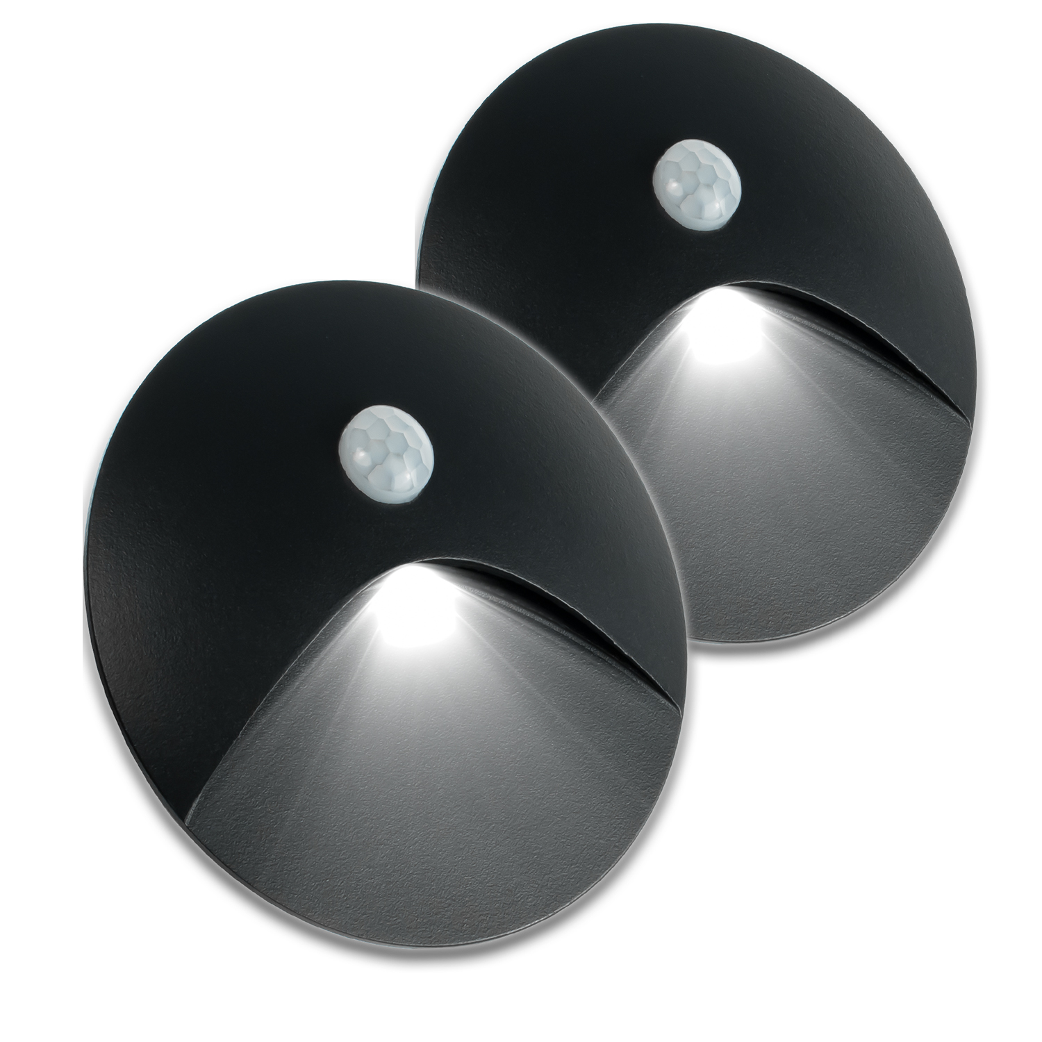 2X Hliníková Schodišťová Objímka, Černá, Osvětlení Schodů, Světlo Na Schody