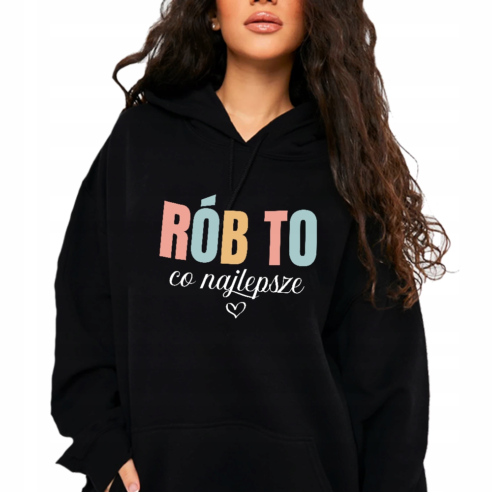 Černá dámská S Kapucí Mikina pro mládež, dělejte to, co je nejlepší M